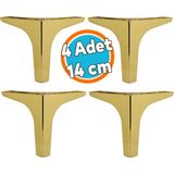 Mobilya Kanepe Sehpa Tv Ünitesi Koltuk Ayağı 14 Cm Gold Altın Baza Ayak 4 Adet