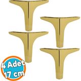 Mobilya Kanepe Sehpa Tv Ünitesi Koltuk Ayağı 17 Cm Gold Altın Baza Ayak 4 Adet