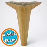 Mobilya Kanepe Sehpa Tv Ünitesi Koltuk Ayağı 18 Cm Açık Kahverengi Desenli Baza Ayak 4 Adet