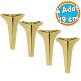 Mobilya Kanepe Sehpa Tv Ünitesi Koltuk Ayağı 19 cm Altın Gold Baza Ayak 4 Adet