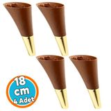 Mobilya Kanepe Tv Ünitesi Konsol Koltuk Ayağı Ahşap Desenli Ceviz Altın Renk 18 Cm Ayak (4 Adet)