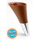 Mobilya Kanepe Tv Ünitesi Konsol Koltuk Ayağı Ahşap Desenli Ceviz Altın Renk 18 Cm Ayak
