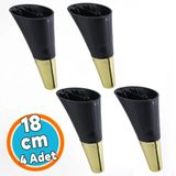 Mobilya Kanepe Yükseltici Tv Ünitesi Konsol Koltuk Ayağı Siyah Gold Renk 18 Cm Ayakları 4 Adet