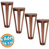 Mobilya Koltuk Baza Puf Kanepe Tv Ünite Masa Ayağı Ayakları Metal Ayak 14 Cm Antik Bakır 4 Adet