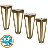 Mobilya Koltuk Baza Puf Kanepe Tv Ünite Masa Ayağı Ayakları Metal Ayak 14 Cm Antik Sarı 4 Adet