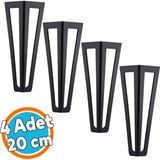 Mobilya Koltuk Baza Sehpa Kanepe Masa Ayağı Metal Ayak 20 Cm Siyah 4 Adet