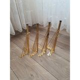 Mobilya Koltuk Sehpa Komidin Puf Bench Metal Telli Ayak 32 cm 4 Adet - GOLD