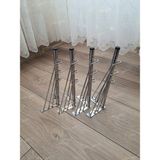 Mobilya Koltuk Sehpa Komidin Puf Bench Metal Telli Ayak 32 cm 4 Adet - GÜMÜŞ