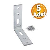 Mobilya Kose Baglanti Sabitleme L Demir Deprem Dolap Duvar Birlestirme Gonye 65X65x20 Mm (5 Adet)