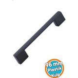Mobilya Kulp Siyah Çekmece Mutfak Dolap Dolabı Kulpu Kulbu Kulpları (Sert Plastik) 96 Mm