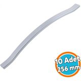 Mobilya Kulpu 256 mm Vida Aralığı Paslanmaz Sağlam Kulpları Kulbu Krom Gümüş Çizgili Metal 10 Adet