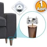 Mobilya Masa Baza Zigon Sehpa Ayağı Metal Bağlantı Aparatı M8 Civatalı Düz Ayak Tabanı (1 ADET)
