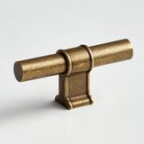 Mobilya Mutfak Çekmece Dolap Kulpu Kulbu Kulpları Eskitme Antik Sarı Metal Düğme Tek Vidalı - 1