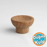 Mobilya Mutfak Dolap Dolabı Çekmece Kulpu Kulbu Kulp Düğme Açık Ceviz Plastik Tek Vidalı