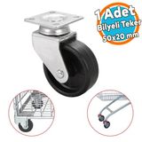 Mobilya Ofis Koltuk Tekeri Vidalı Yük Taşıma Alışveriş Sepeti Tablalı Teker 50 MM x 20 mm Siyah
