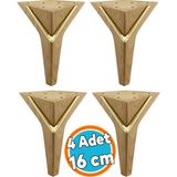 Mobilya Oturma Grubu Kanepe Sehpa Ünite Koltuk Ayağı Baza Ayakları 16 Cm Açık Ceviz Gold (4 Adet)