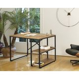 Mobilya Sarayı Ahşap Raflı Metal Lüks Çalışma Masası - Y: 75 cm D: 56 cm G: 110 cm - Ceviz