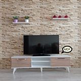 Mobilya Sepeti ( Ms 70 ) Mdf Tv Ünitesi Dolabı,raflı,beyaz-Ceviz - Beyaz - Ceviz