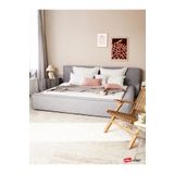Mobilya Stant Most Mollior Bazalı Karyola Gri Keten Kumaş 160x200 cm. Yatak İçindir (Kurulum Dahil)