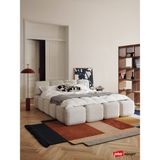 Mobilya Stant Most Oktagon Bazalı Karyola 01 Beyaz Bukle Kumaş Işbir Kuştüyü Sünger 180 x 200 Yatak Için(Kurulum Dahil) - 180 x 200 cm