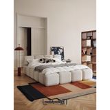Mobilya Stant Most Oktagon Bazalı Mdf Karyola 01 Beyaz Bukle Kumaş Işbir Kuştüyü Sünger 160 x 200 Yatak Için(Kurulum Dahil) - 160 x 200 cm