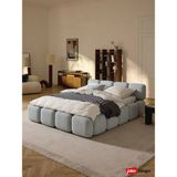 Mobilya Stant Most Oktagon Bazalı Mdf Karyola 22 Gri Bukle Kumaş Işbir Kuştüyü Sünger 180 x 200 Yatak Için(Kurulum Dahil) - 180 x 200 cm