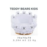 Mobilya Stant Most Teddy Kids Beyaz Ayıcıklı Peluş Kumaş Döner Berjer (Evinize Teslim)