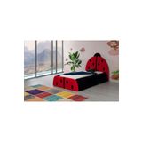 Mobilya Stant Most Uğur Böceği Tek Kişilik Karyola Teddy Kumaş 120x200 Yatak İçindir(Evinize Teslim)