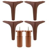 Mobilya Tv Ünitesi Konsol Koltuk Kanepe Destek Ayağı 17 Cm Ahşap Desenli Ayakları 6'Lı Set