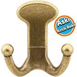 Mobilya Vestiyer Duvar Askısı Dolap Elbise Askılığı Antik Sarı Metal