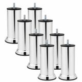 Mobilya Yükseltici Kanepe Baza Koltuk Destek Ayağı M8 Civata Krom Ayak 12 Cm (8 Adet)