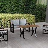 Mobilyabazari Açelya Bahçe Mobilyası (salon, Balkon, Cafe Ofis) 2+1+1 Açık Gri