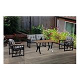 Mobilyabazari Açelya Bahçe Mobilyası (salon, Balkon, Cafe Ofis) 2+1+1gri Naturel