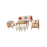 Mobilyabazari Flora Bahçe Mobilyası (salon, Balkon, Cafe, Ofis) 3+1+1+masa+2 Puf Krem