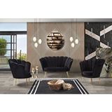Mobilyabazari İnci Siyah 2+1+1 Çay Seti (salon, Balkon, Cafe Ofis)