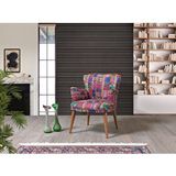Mobilyabazari Mila Patchwork Çay Seti Tekli Koltuk, Berjer (salon, Balkon, Cafe Ofis) Pembe