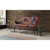 Mobilyabazari Patchwork Çay Seti İkili Koltuk,kanepe (balkon, Salon, Cafe, Ofis) Çok Renkli