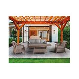 Mobilyabazari Rattan Bahçe Mobilyası (salon, Balkon, Cafe Ofis) 3+1+1+masa Naturel