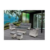 Mobilyabazari Rondi Rattan Bahçe Mobilyası (salon, Balkon, Cafe Ofis) 3+1+1+2puf+masa Naturel