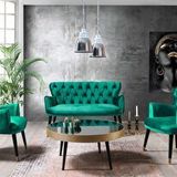 Mobilyabazari Vega Yeşil 2+1+1 Çay Seti (salon, Balkon,cafe, Ofis)