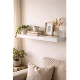 Mobilyacın 30 Mm Tekli Uçan Duvar Rafı Set Gizli Raf- Beyaz - 15x40
