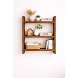 Mobilyacın 3'lü Duvar Rafı-mutfak-çok Amaçlı Raf-barok 36x60x10 Kahverengi