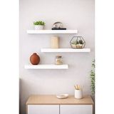 Mobilyacın 3'lü Uçan Duvar Rafı Set Gizli Raf- Beyaz 15x50