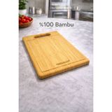 Mobilyacın Bambu Kesme Tahtası (Su Oluklu) 30X24 - Natural