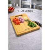 Mobilyacın Bambu Kesme Tahtası (Su Oluklu) 35X24 - Natural