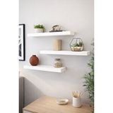 Mobilyacın Beyaz Uçan Duvar Rafı 3lü Set Gizli Raf 15cm X 30cm