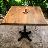 Mobilyacın Cafe Masa Ahşap Kütük Masa Aslan Ayak Kare 70X70 - Ceviz