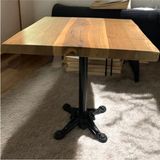 Mobilyacın Cafe Masa Ahşap Kütük Masa Aslan Ayak Kare 80X80 - Ceviz - 80 X 80