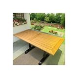 Mobilyacın Cafe Masa Bambu Ahşap Yemek Masası 120 X 70 Sarı