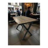 Mobilyacın Cafe Masa Ceviz Köknar Kütük Masa x Ayak Siyah 180X90